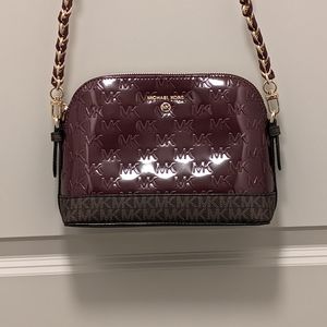 Michael kors embossed maroon crossbody purse NWOT